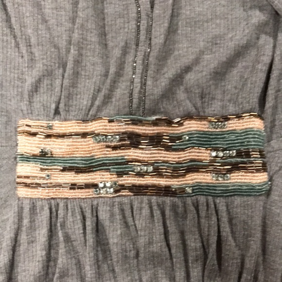 Anthropology.  Grey and embellished with shimmery beading.  Size L - Picture 7 of 8